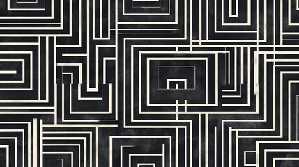 Poster - Abstract Geometric Pattern with Interconnected Lines and Textured Background