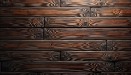 Poster - Dark brown wood texture background with horizontal planks. Natural wood grain pattern visible. Dark brown color provides sophisticated look. Wood material looks polished, seamless. Great for website