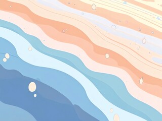 Wall Mural - abstract pastel waves: a serene digital art piece