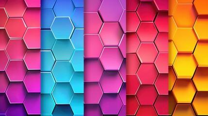 Poster - Captivate users with vibrant hexagonal gradient web banners that enhance your websites visual appeal and engagement.