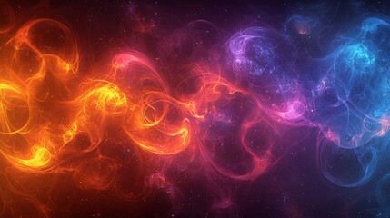 Wall Mural - Red and blue energy swirls, cosmic background, abstract art, website header