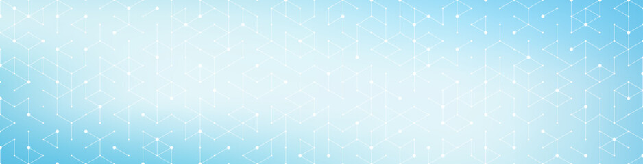 Poster - Modern health care or medical background design. Health care innovation concept. Horizontal header web banner. Abstract geometric background with hexagon shapes for medicine, science, chemistry.