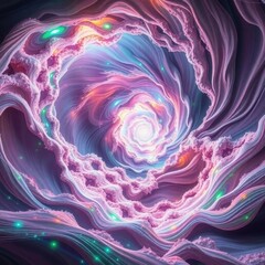 Aufkleber - Swirling cosmic hues dance in a mesmerizing spiral formation during a dusk of vibrant creativity