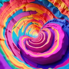 Aufkleber - Spiraling colors create a vibrant whirlpool of hues, showcasing the beauty of artistic expression in abstract form