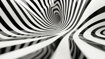 Poster - Hypnotic Black and White Strips creating a mesmerizing optical illusion effect