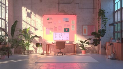 Poster - A creative agency branding workspace featuring a brand positioning map, advertising mockups, and product branding designs.