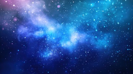 Poster - Mystic cosmic clouds with shimmering stars in a vast universe background