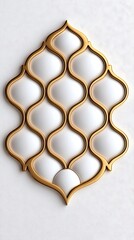 Poster - White and Gold Geometric Pattern Design on White Background