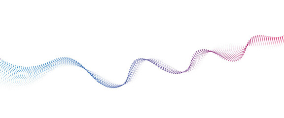 Poster - flowing dot wave halftone gradient pattern on transparent background