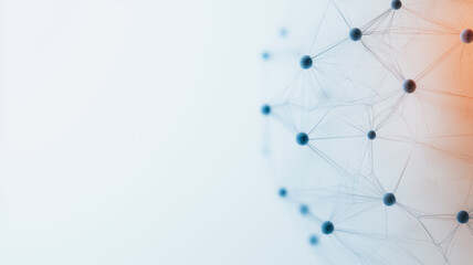 Poster - network connection: abstract digital illustration of a network connection, featuring nodes and lines