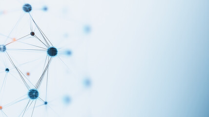 Poster - Abstract Network Connection: An abstract image depicting a network of interconnected nodes, symbolizing connection, communication, and global networking in a digital world.  