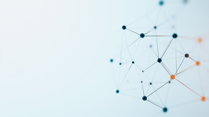 Poster - Abstract Network Connection: An abstract image depicting a network of interconnected nodes and lines, representing connections, communication, and global networking.