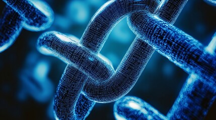 Aufkleber - Interconnected digital chain links representing blockchain technology and security