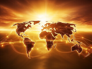 Fototapete - abstract technology background illustrates interconnectedness of world through digital networks, symbolizing concept of globalization as it transcends geographical boundaries and facilitates exchange