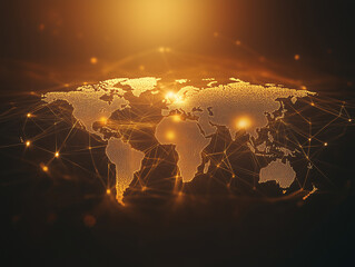 Fototapete - abstract technology background illustrates interconnectedness of world through digital networks, symbolizing concept of globalization as it transcends geographical boundaries and facilitates exchange