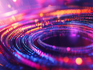 Poster - abstract technology background features a vibrant and dynamic display of colorful spiral lines, creating a mesmerizing and visually stimulating pattern that captures essence of modern digital artistr