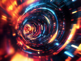 Poster - abstract technology background features a vibrant and dynamic display of colorful spiral lines, creating a mesmerizing and visually stimulating pattern that captures essence of modern digital artistr