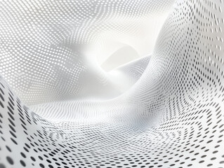 Poster - abstract technology background features a striking blend of white and gray gradients, complemented by a mesmerizing halftone waves design, creating a visually captivating and modern aesthetic. 