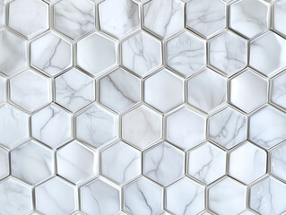 Poster - abstract technology background features a striking arrangement of white hexagons, creating a clear and captivating pattern that exudes a sense of modernity and innovation, making it an ideal choice