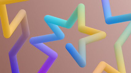 Poster - abstract background with star fluid and liquid shape futuristic banner design in a modern style, curved 3D lines