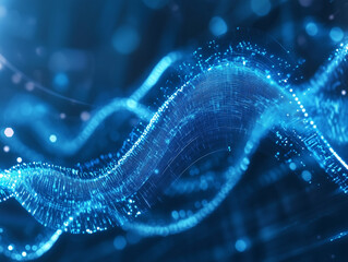 Fototapete - abstract technology background features a smooth, curved blue design with blurred lines, creating a visually captivating and dynamic composition that evokes a sense of modernity and innovation