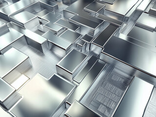 Fototapete - abstract technology background features a sleek and modern design with a gradient surface of black and silver transitioning into light gray, complemented by soft lines and diagonal patterns, creating.