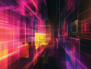 Fototapete - abstract blue digital background showcases a mesmerizing display of intricate patterns and futuristic elements, creating a visually captivating and dynamic representation of modern technology