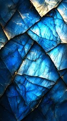 Poster - Stunning Deep Blue Natural Stone Texture with Intricate Details for Artistic or Design Use : Generative AI
