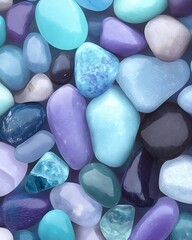 Poster - Colorful assortment of semi precious stones arranged in a vibrant and eye-catching display : Generative AI