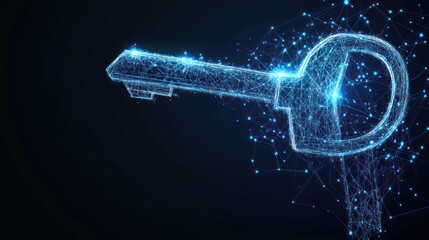 Glowing Key Abstract Digital Access