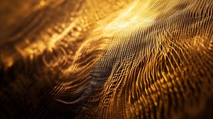Poster - Abstract golden texture with wavy lines and subtle light reflections