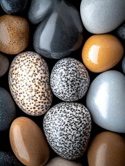 Poster - Vivid Close Up of Various Colored Pea Size Stones with Distinct Flecks and Textures : Generative AI