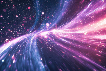 Wall Mural - Abstract cosmic scene with a glowing nebula and swirling star clusters in deep space