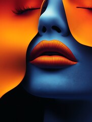 Poster - Stunning Close Up of Lips with a Modern Color Palette and Creative Design Features : Generative AI