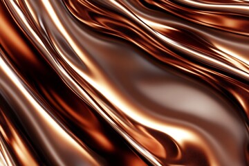 Poster - Elegant Waves of Rich Copper Silk Fabric with a Shiny and Flowing Texture : Generative AI