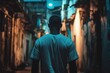 © blvdone - Man walking street at night