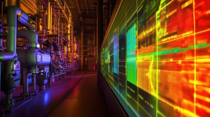 Aufkleber - complex network of pipes and machinery operating in an innovative industrial facility, featuring a l