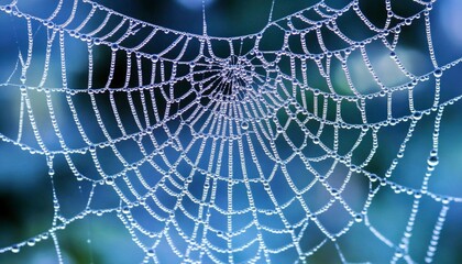 Dewdrops Adorn Intricate Spiderweb Threads