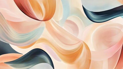 Poster - Abstract Fluid Art: Swirling Hues of Peach, Teal, and Amber