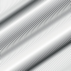 Wall Mural - Wavy lines with monochrome gradient fill create a metallic texture.