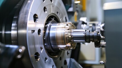 Poster - Precision Machining: Close-up of Industrial Metalworking Process