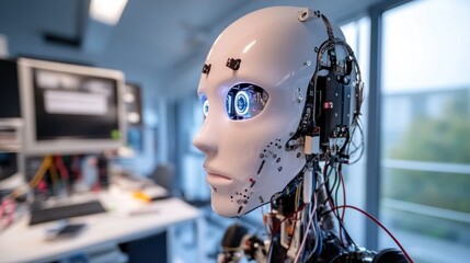 Poster - advanced humanoid robot prototype: futuristic ai