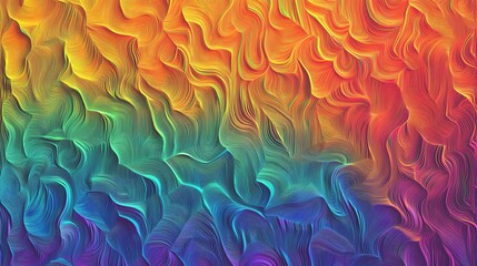 Poster - Vibrant Abstract Pattern Showcasing Fluid Shapes in a Colorful Gradient of Hues