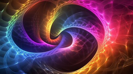 Poster - Colorful Swirling Abstract Design Created With Digital Fractal Techniques in a Vivid Display of Motion and Energy