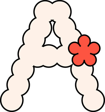 Playful Letter A Graphic. Alphabet. Cute Letter.