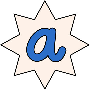 Playful Letter A Graphic. Alphabet. Cute Letter.