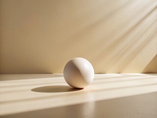 Poster - Minimalist Stock Photo: Simple Beige and White Background