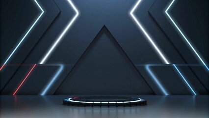 Wall Mural - laser background futuristic horizon background technology backdrop modern abstract 3d illustration