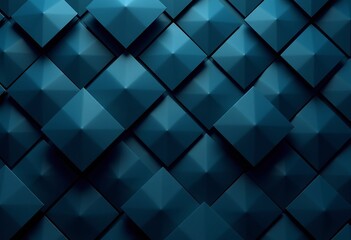 Poster - Contemporary Geometric Design: Abstract Pattern of Overlapping Dark Blue Squares, Minimal Style, Clean Texture, Seamless Repeat, Background Art, Modern Aesthetic, Simple Graphic, Modern Composition, G