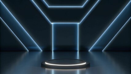 Wall Mural - laser background futuristic horizon background technology backdrop modern abstract 3d illustration